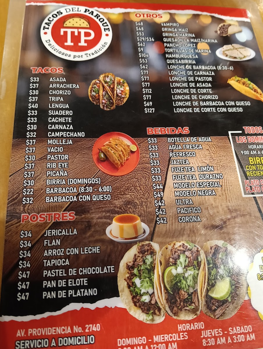 Tacos del Parque Menu - Image 4