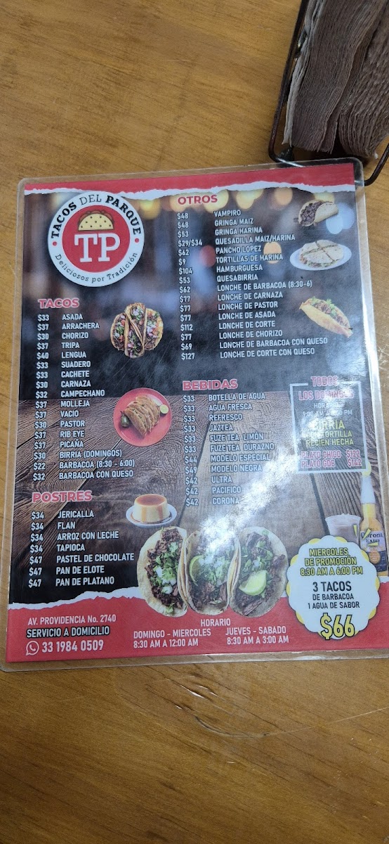Tacos del Parque Menu - Image 6